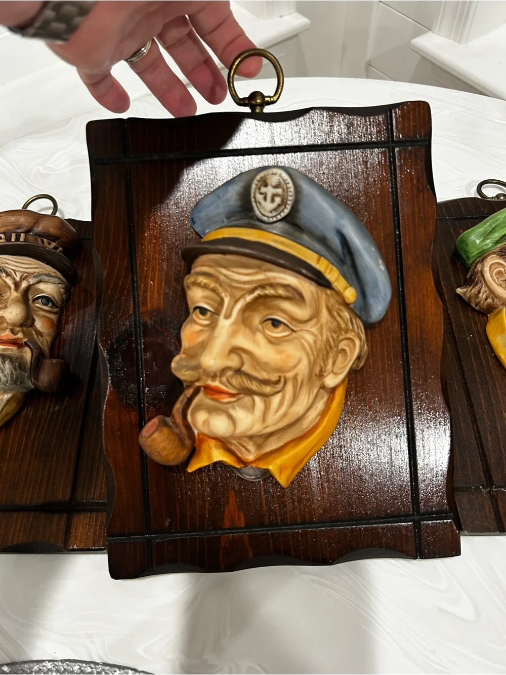 1960s Japan Lefton Kitsch Wall Plaque Sailor Roadman Oldman originals w:sticker